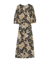 Robe longue imprimée beige Pierino