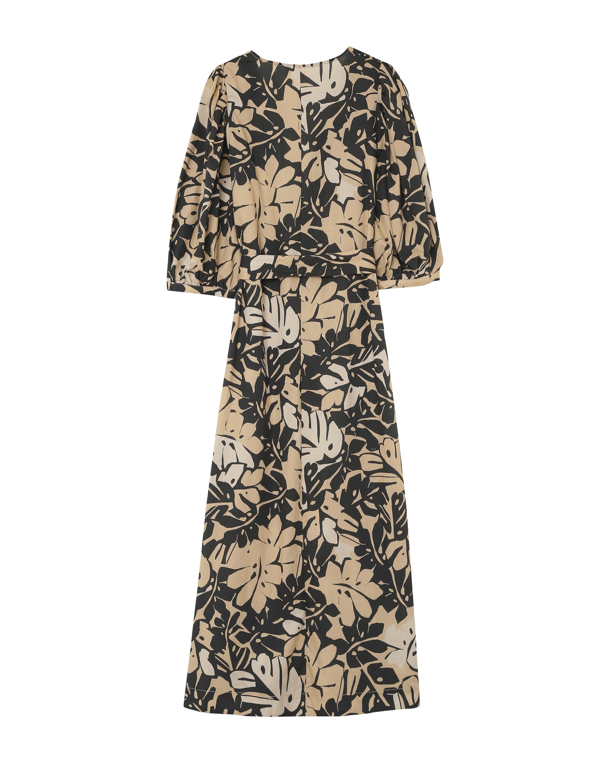 Robe longue imprimée beige Pierino