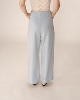 Pantalon droit a plis bleu Pierre