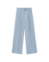 Pantalon droit a plis bleu Pierre