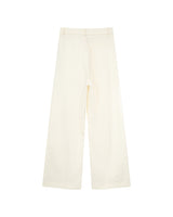Pantalon droit a plis ecru Pierre