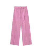 Pantalon droit a plis rose Pierre