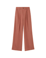 Pantalon droit a plis terracotta Pierre