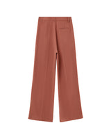Pantalon droit a plis terracotta Pierre