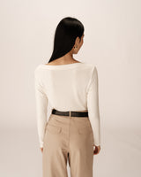 Longsleeved jersey top ecru Pierrot_13095