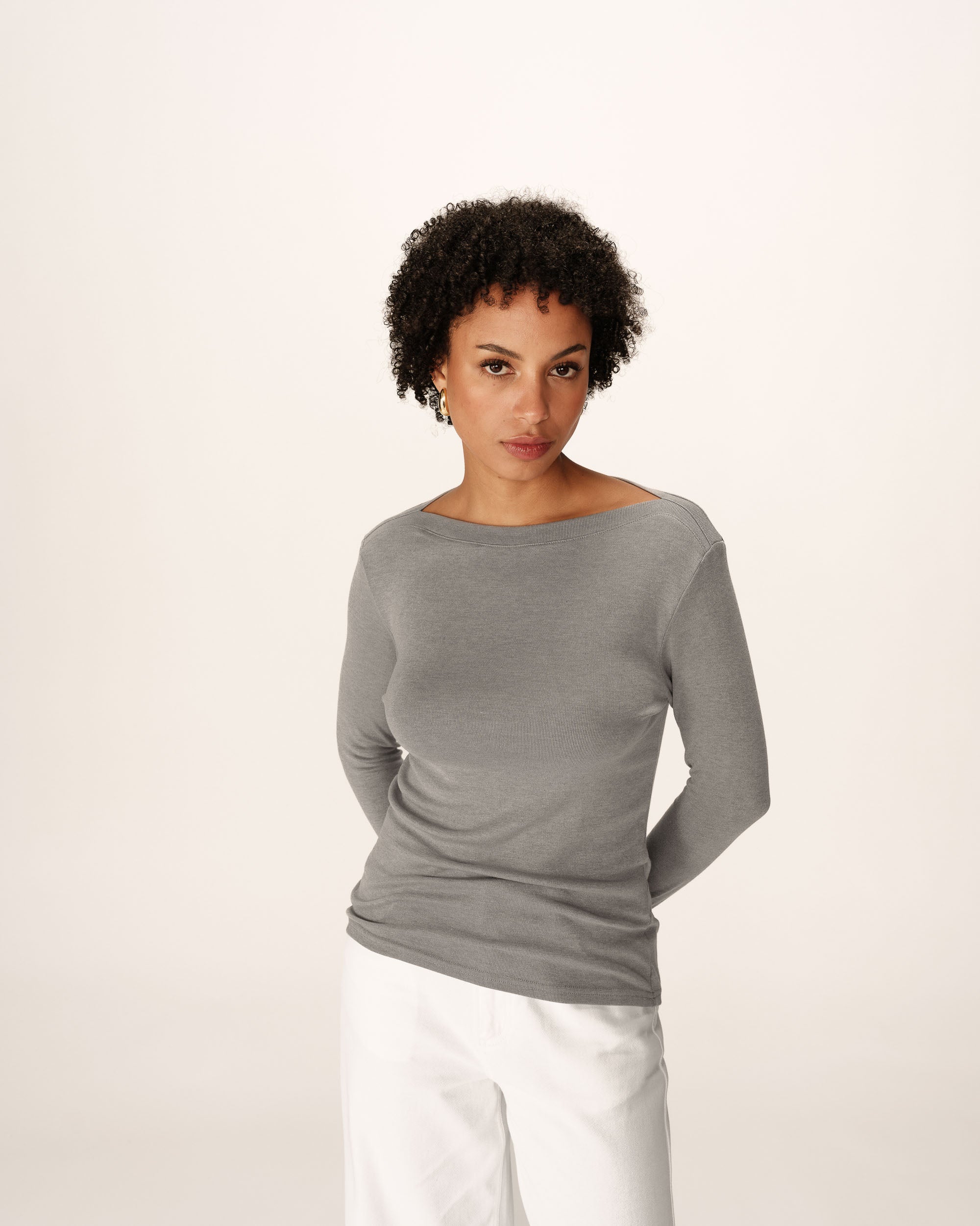Longsleeved jersey top gray Pierrot_13095