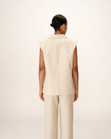 Linen sleeveless blazer beige Pietro