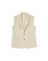 Linen sleeveless blazer beige Pietro