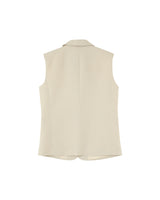 Linen sleeveless blazer beige Pietro