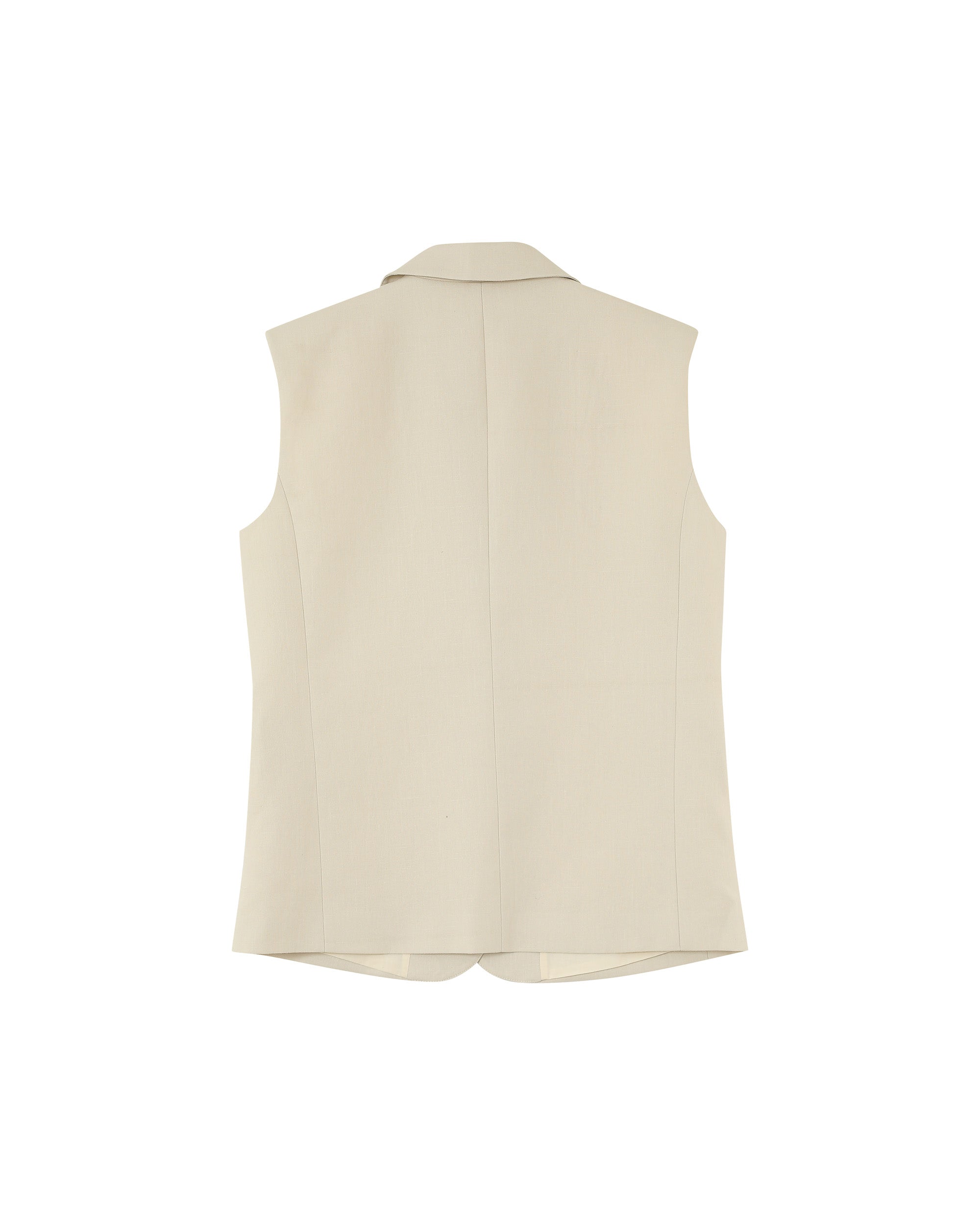 Linen sleeveless blazer beige Pietro