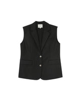 Linen sleeveless blazer black Pietro