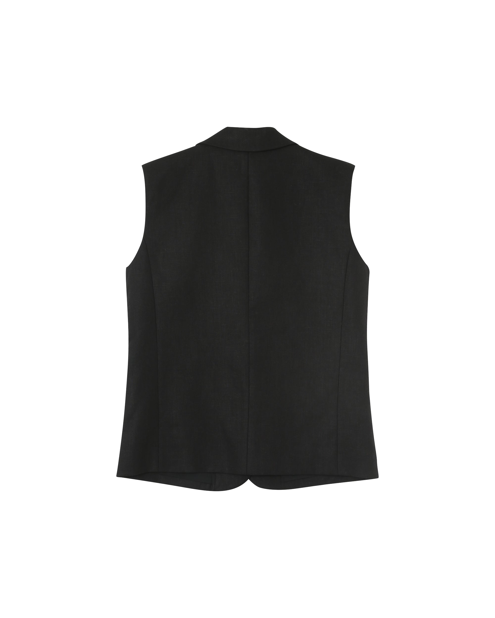 Linen sleeveless blazer black Pietro
