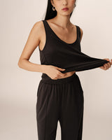 Loose modal tank top anthracite Pie_13118