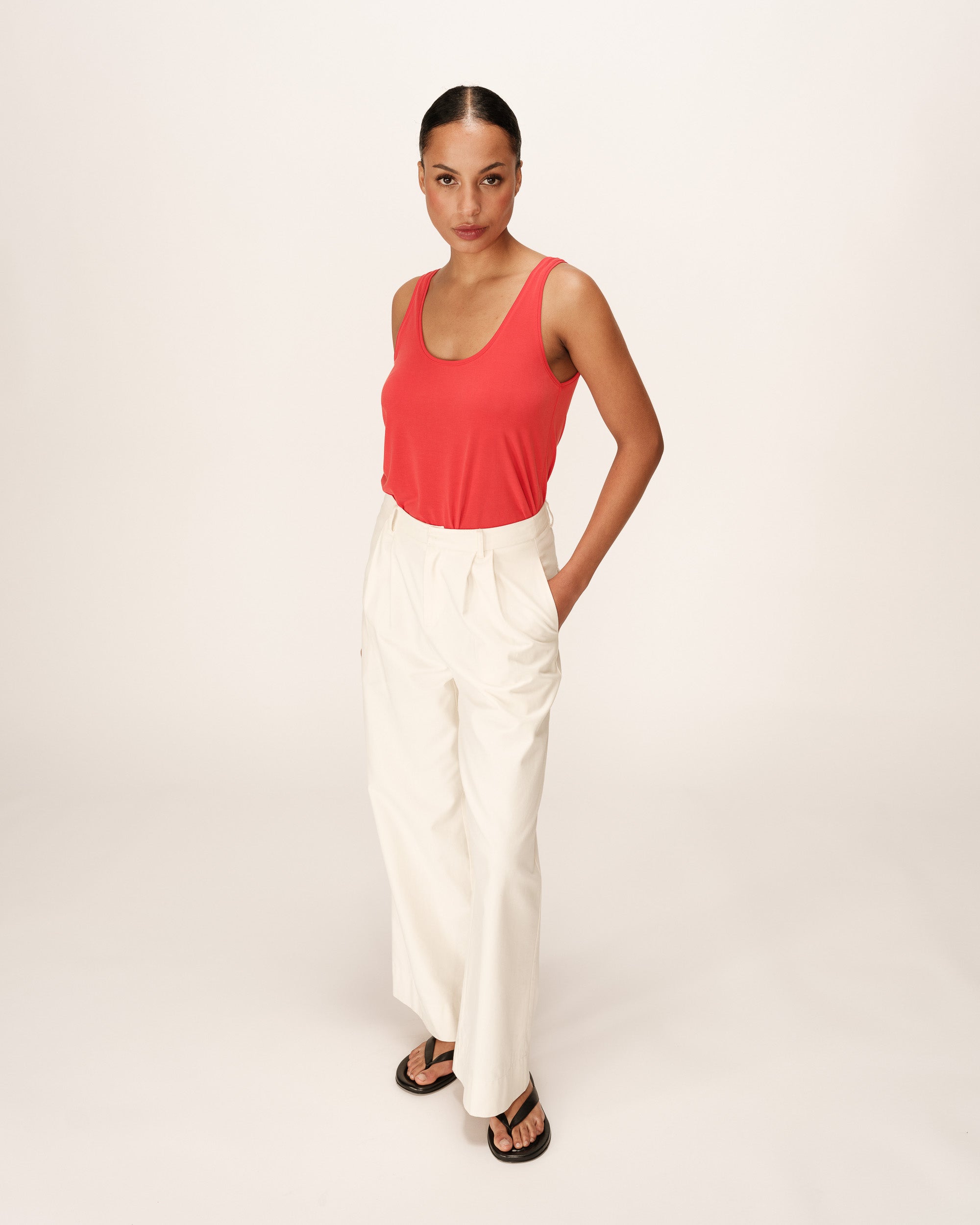 Debardeur fluide en modal rouge Pie