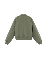 Zipper bomber jacket khaki Pink