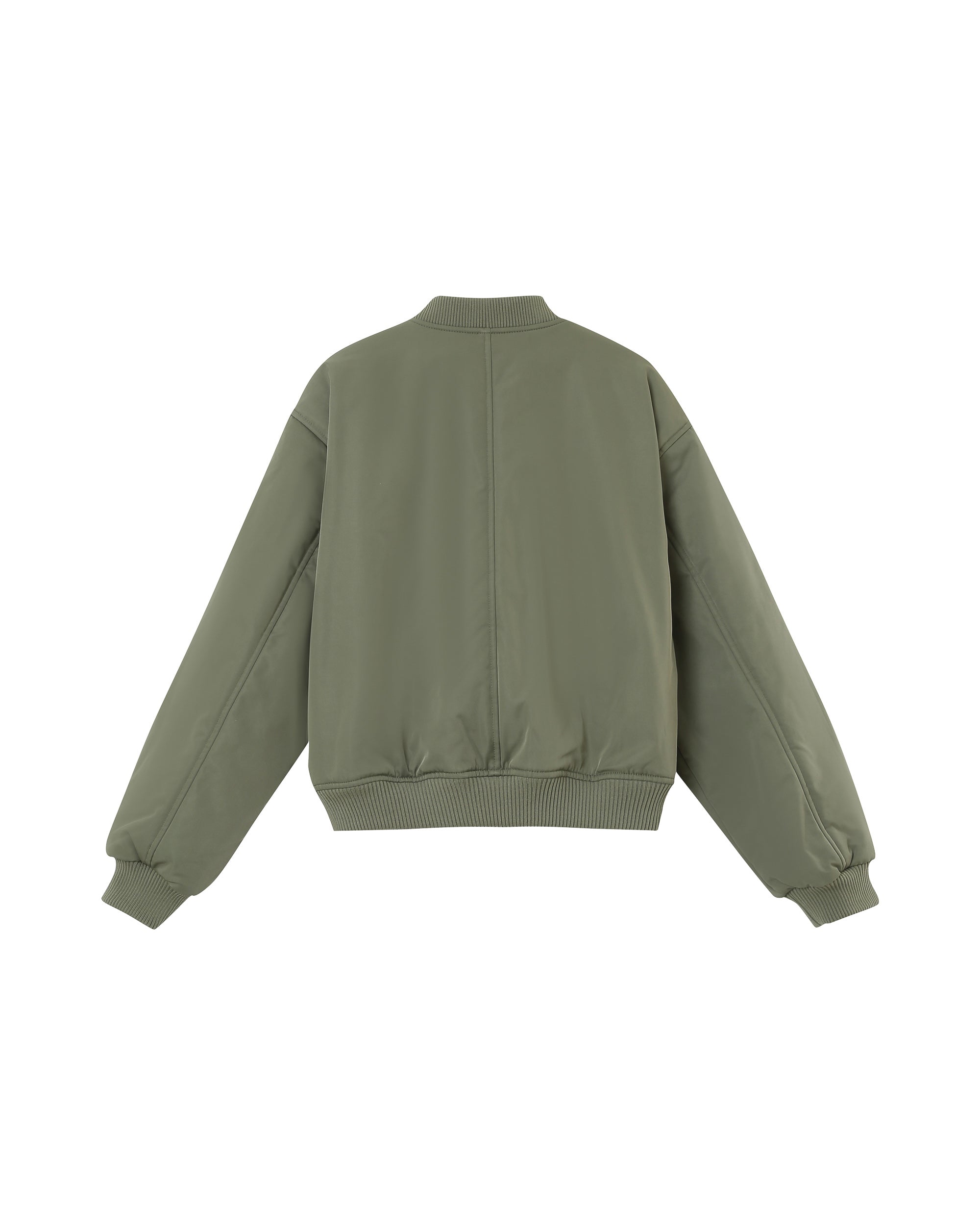 Zipper bomber jacket khaki Pink