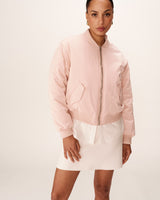 Zipper bomber jacket pink Pink