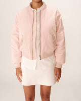 Zipper bomber jacket pink Pink