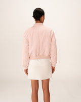 Zipper bomber jacket pink Pink