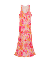 Long satin dress fleurs Pippa_13053