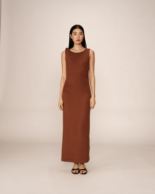 ROBE LONGUE CHOCOLAT PISTACHE