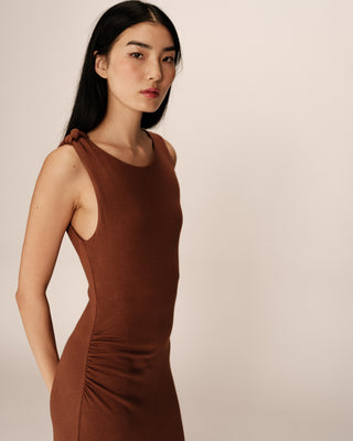 ROBE LONGUE CHOCOLAT PISTACHE