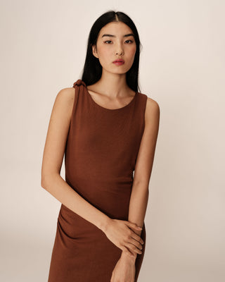 ROBE LONGUE CHOCOLAT PISTACHE