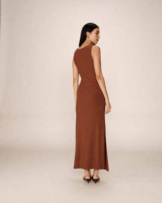 ROBE LONGUE CHOCOLAT PISTACHE