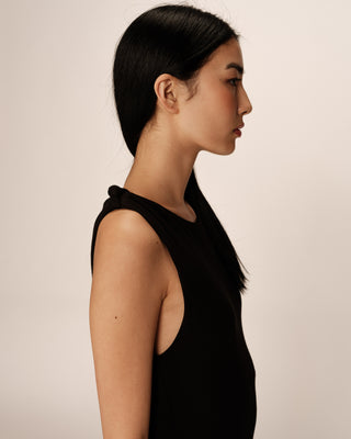 ROBE LONGUE NOIR PISTACHE