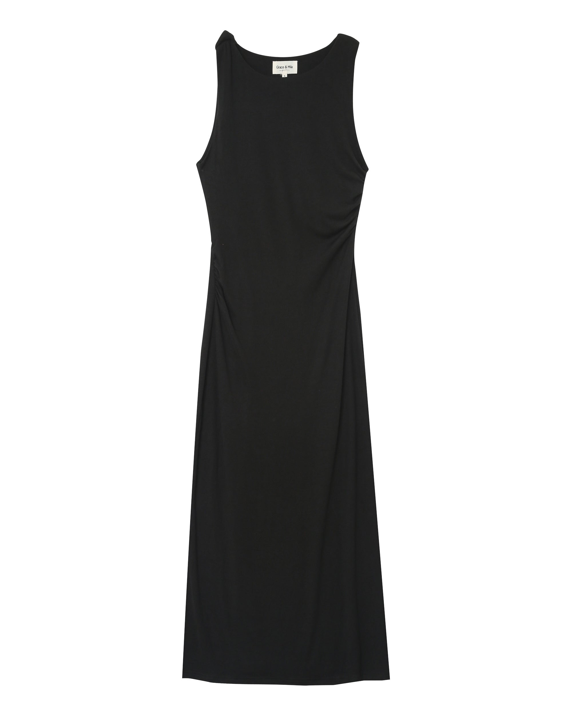 Robe longue moulante noir Pistache