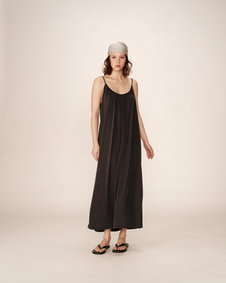 ROBE LONGUE ANTHRACITE PIVOINE
