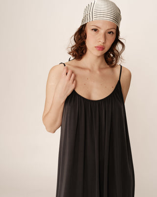 ROBE LONGUE ANTHRACITE PIVOINE