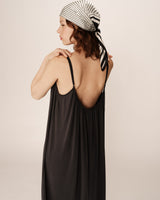 Robe longue en modal anthracite Pivoine