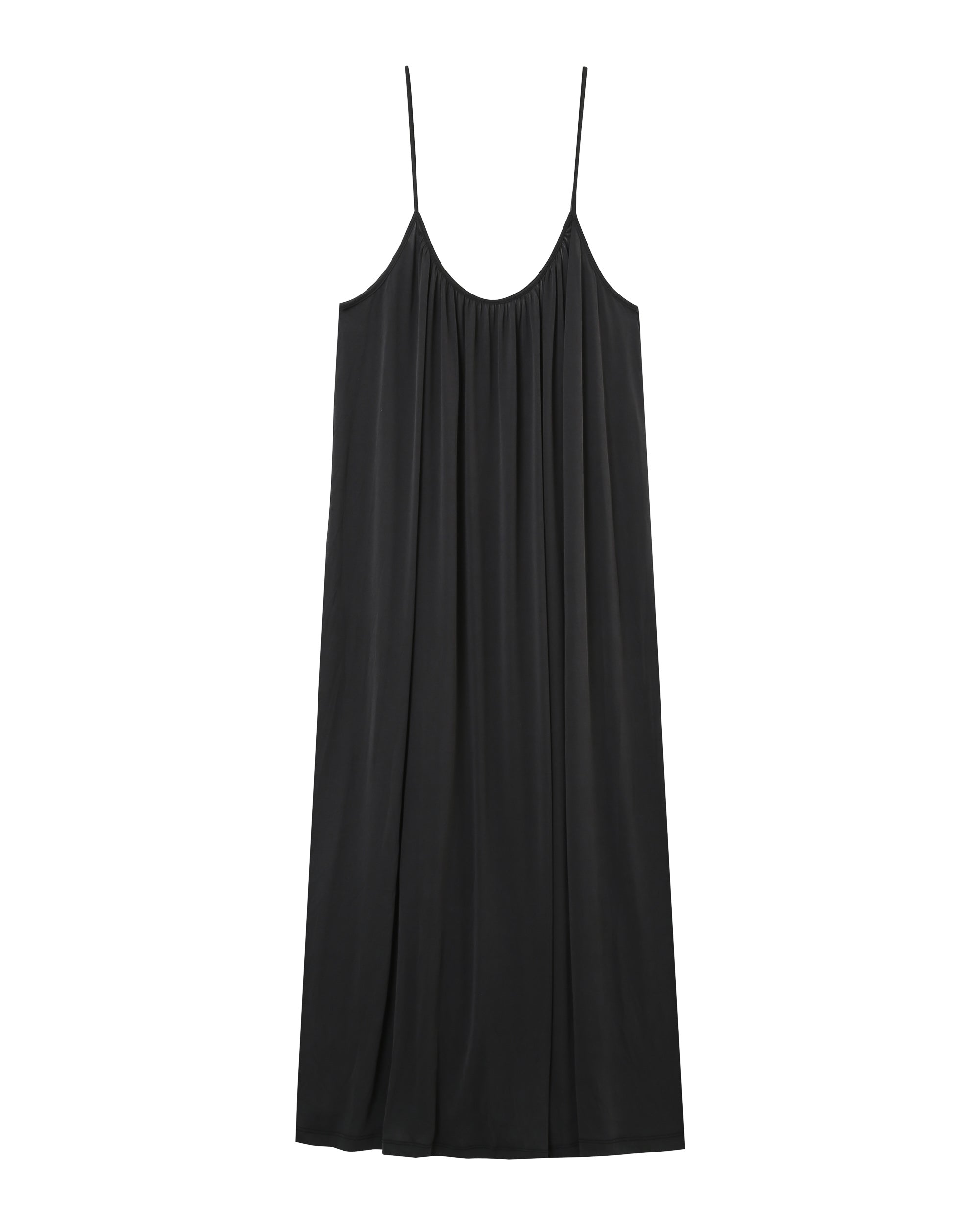 Robe longue en modal anthracite Pivoine