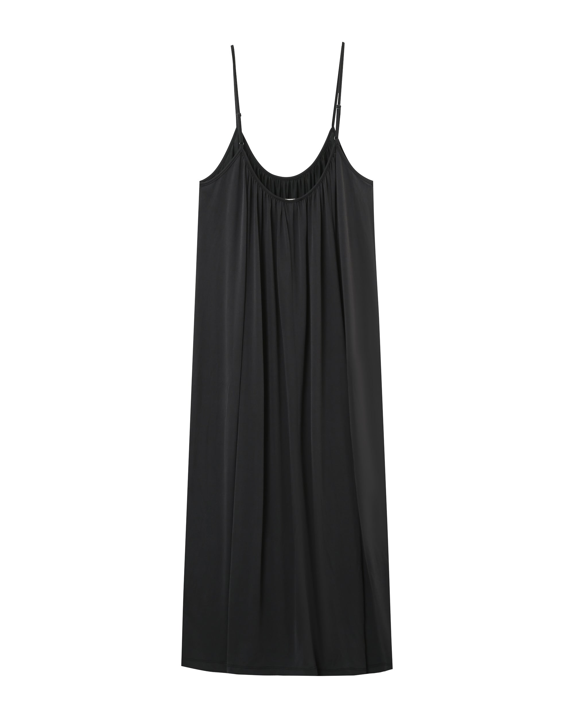 Robe longue en modal anthracite Pivoine