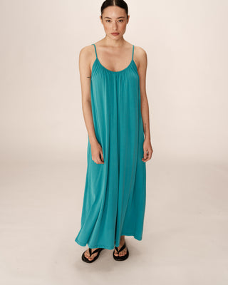 ROBE LONGUE AQUA PIVOINE