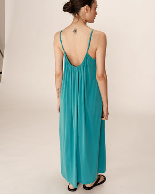 ROBE LONGUE AQUA PIVOINE