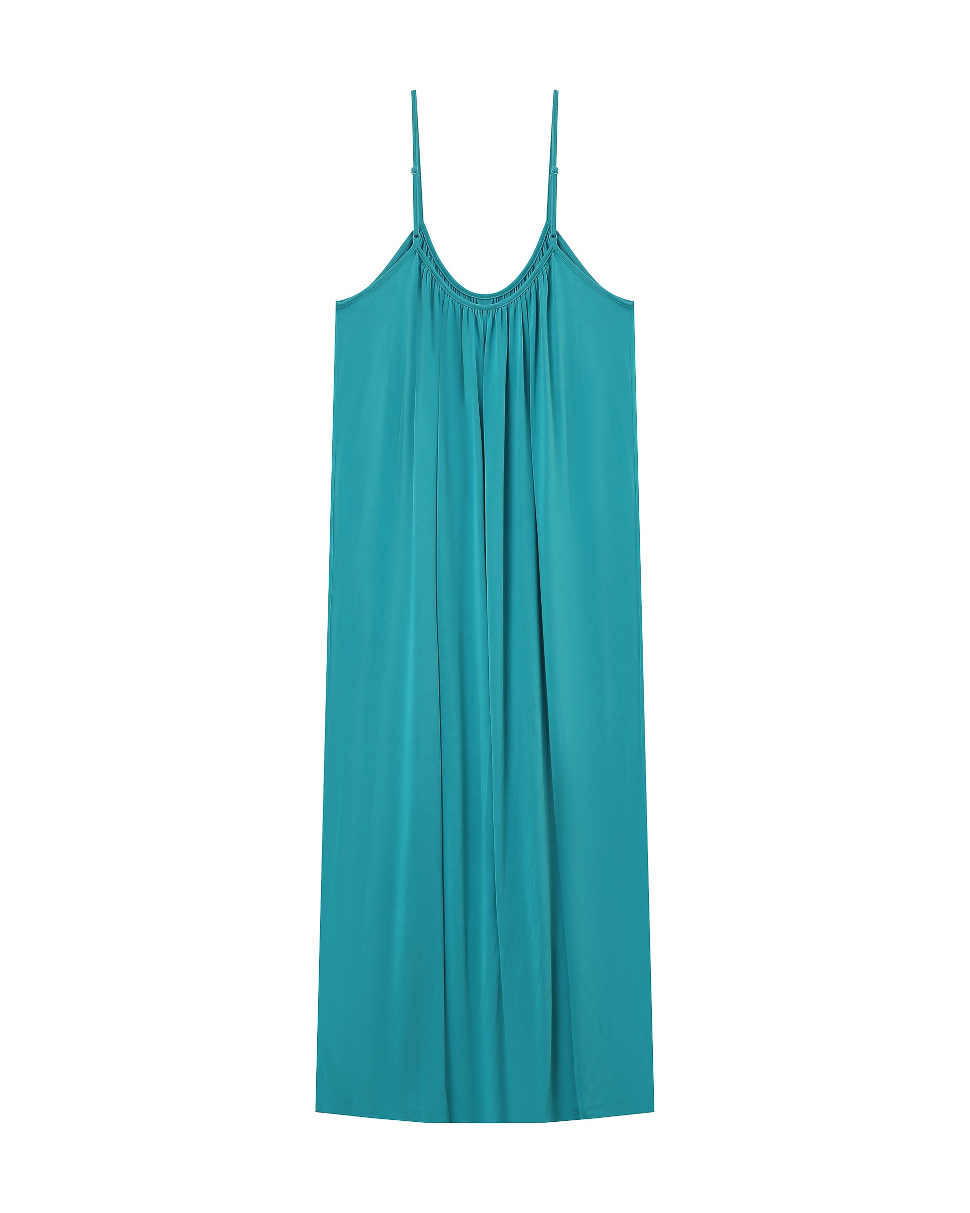 Robe longue en modal aqua Pivoine