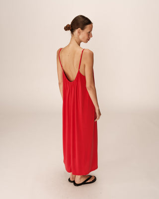 ROBE LONGUE FRAMBOISE PIVOINE