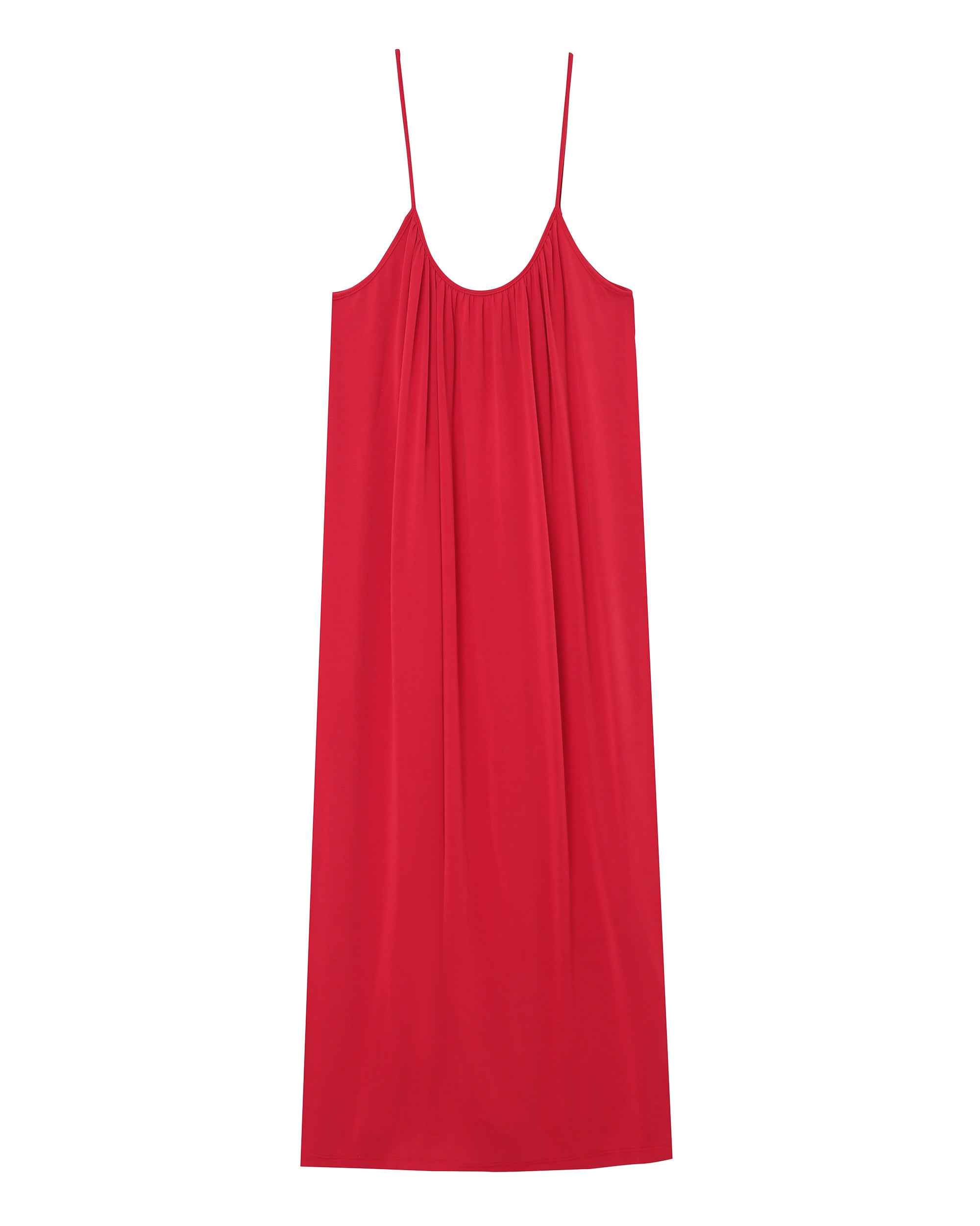Robe longue en modal framboise Pivoine
