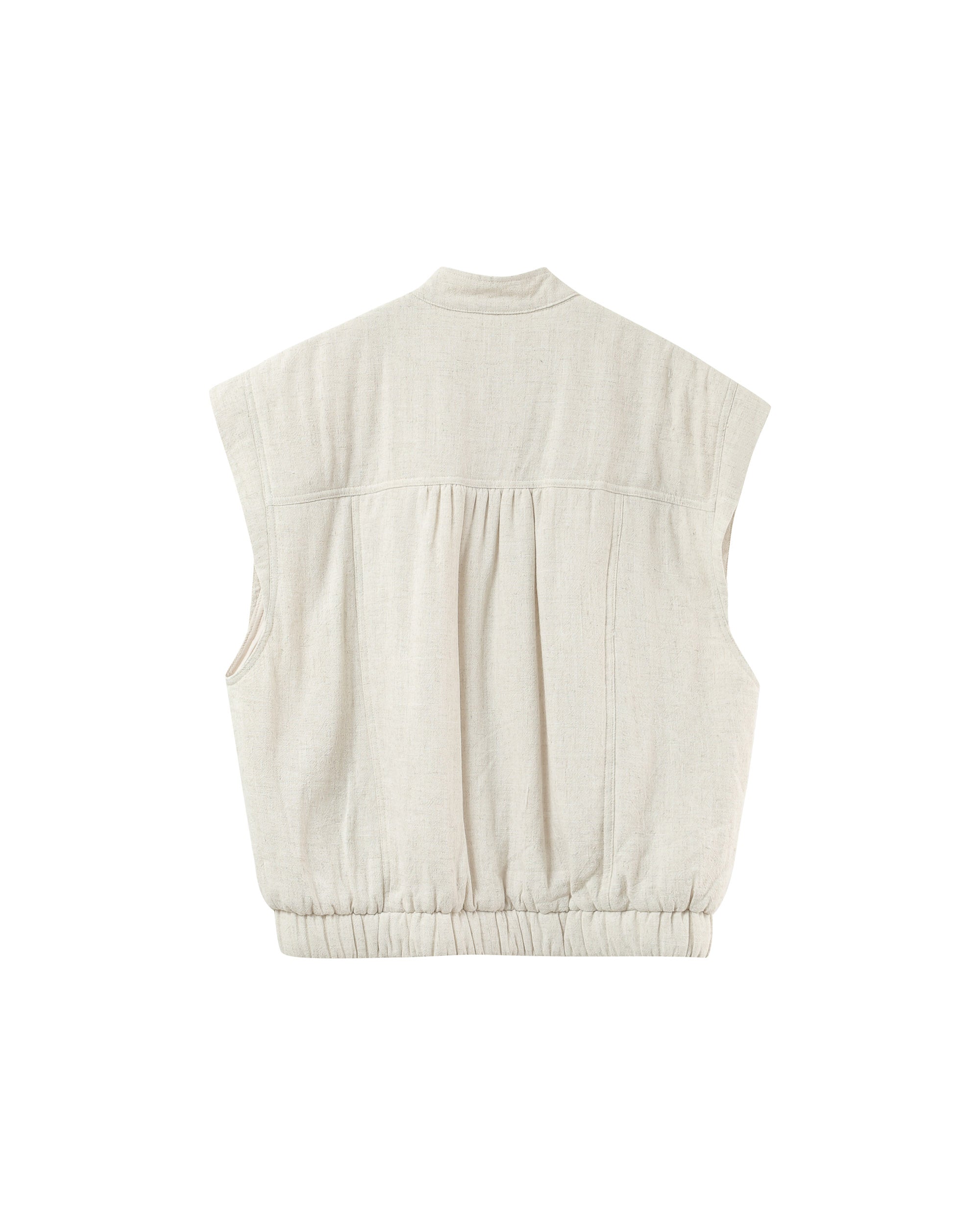 Mao collar padded jacket beige Placinde