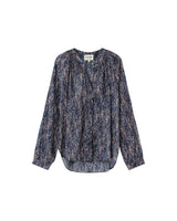 Fluid print blouse navy Platane