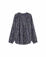Fluid print blouse navy Platane