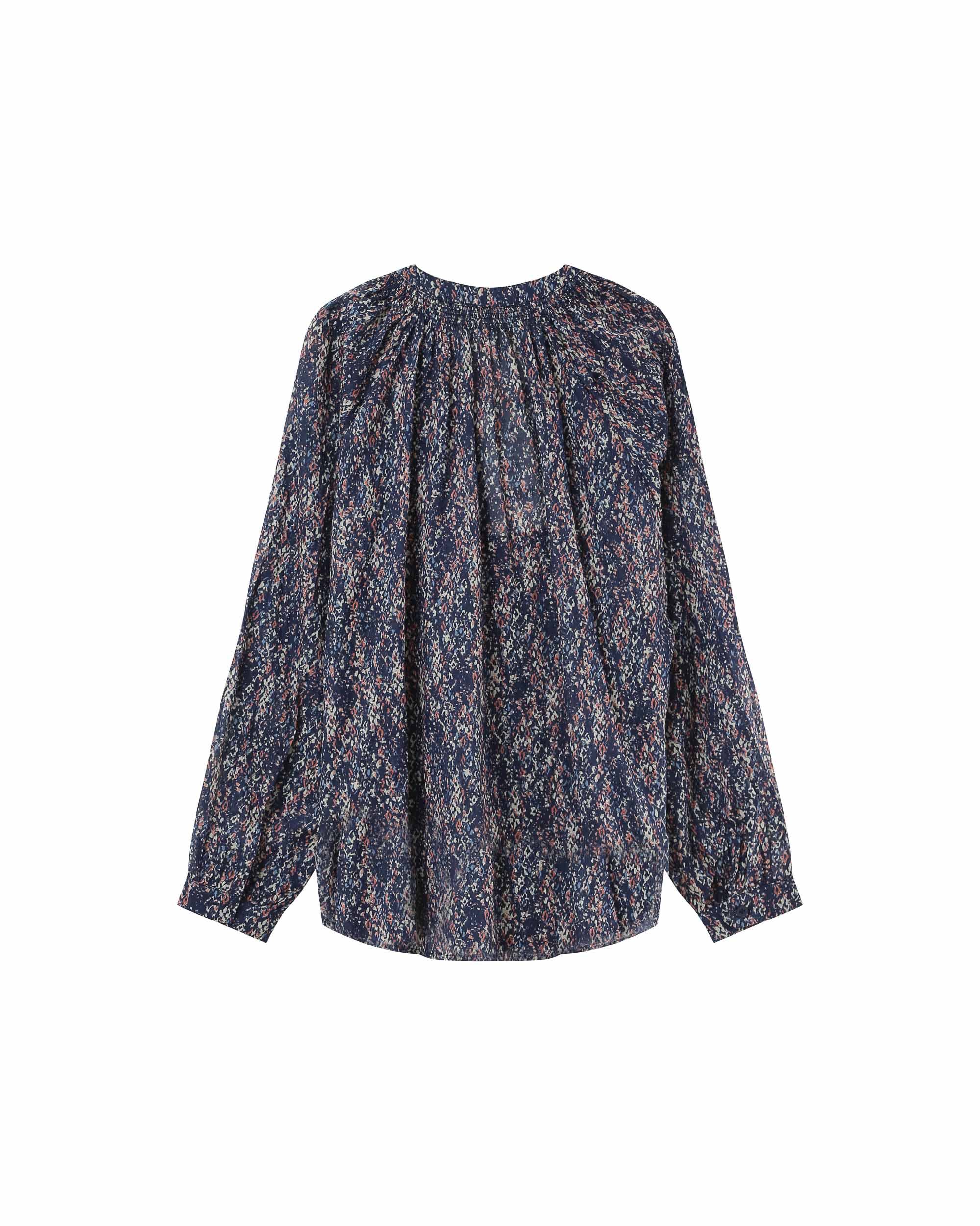 Fluid print blouse navy Platane