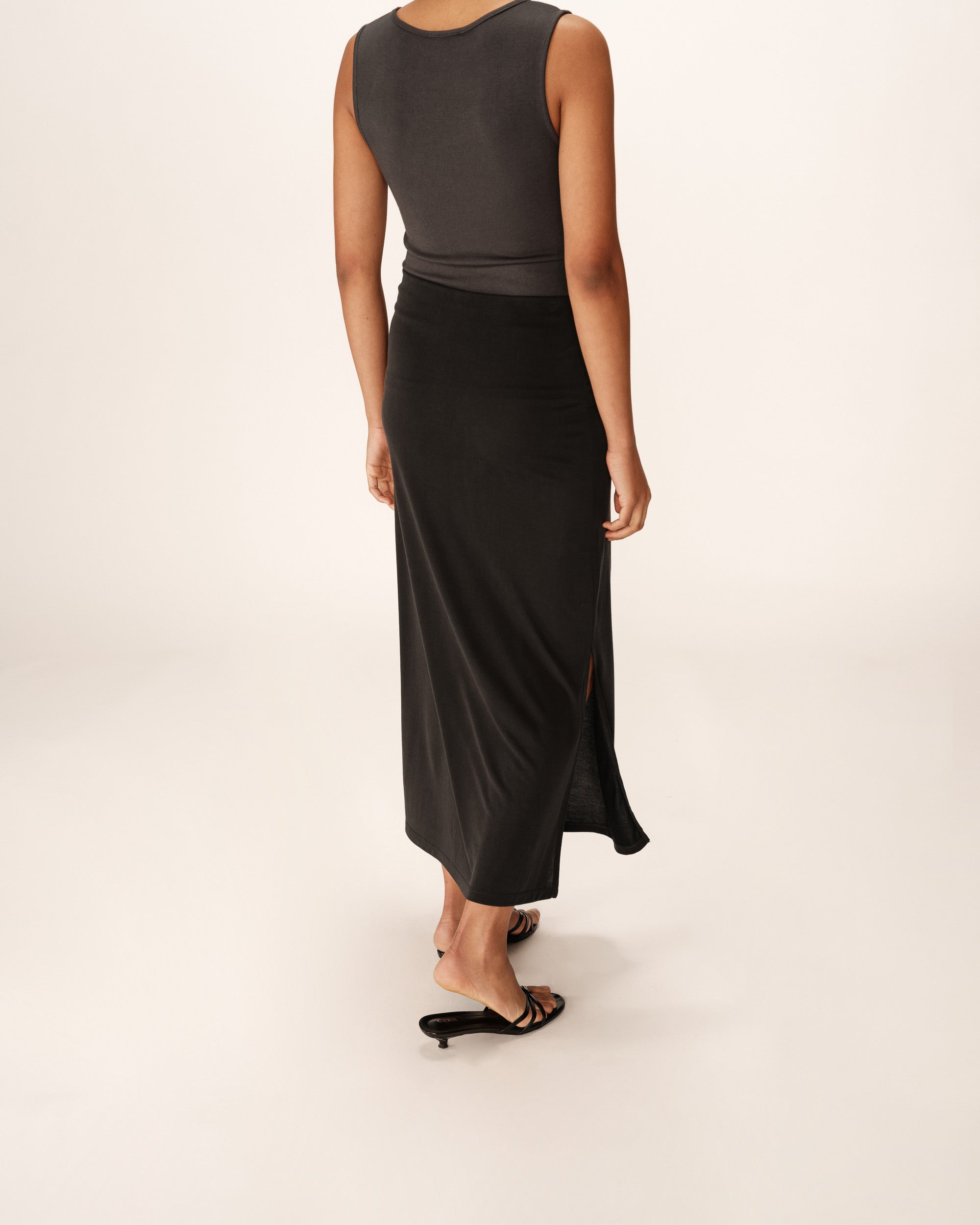 Jupe longue fluide anthracite Please