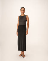 Jupe longue fluide anthracite Please