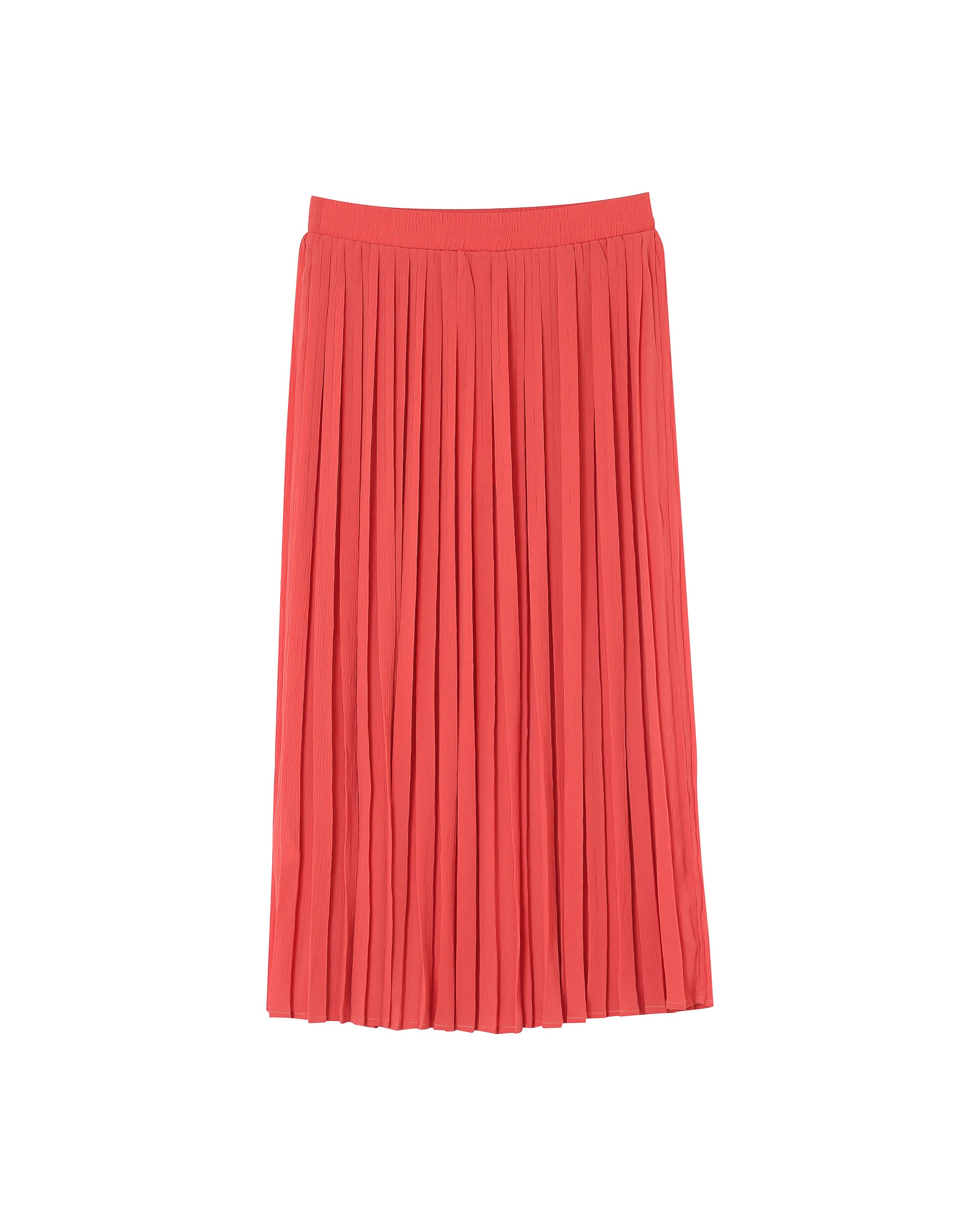 Jupe longue plissee corail Plisse