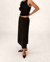 Jupe longue plissee noir Plisse