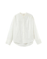 Embroidered mao collar blouse ecru Plume_12937