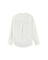 Embroidered mao collar blouse ecru Plume_12937